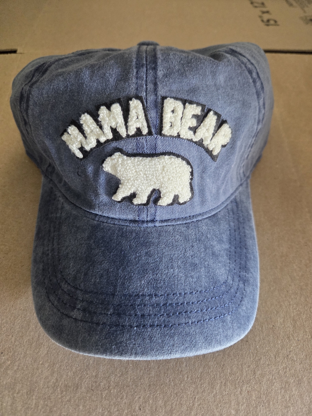 Mama Bear Embroidered Blue Baseball Cap